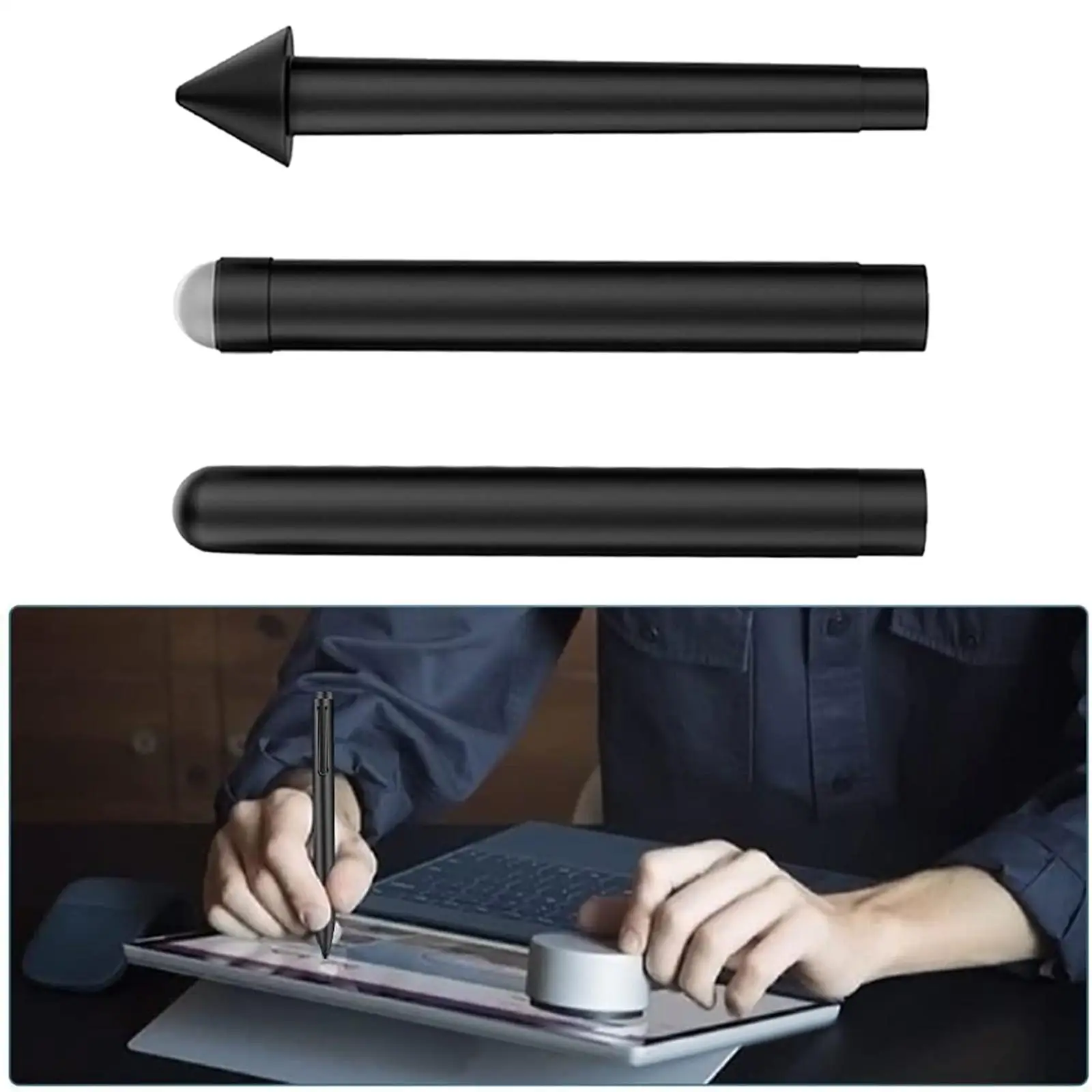 3x Flexible Tips 2H H Tablet Touch Drawing Pens Nibs for Surface 6 7 Replacement