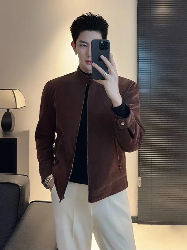 

Мужская кожаная куртка Cleanfit для байкеров, утепленная хлопком, с воротником-стойкой, короткий рукав, зимнее модное пальто из полиэфирного волокна, длинное.