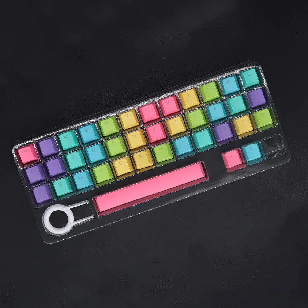 

1Set Rainbow Color Keycaps Kit High Quality Dust Proof Replacement for Home Computer Keyboard DIY Customization Solid Keystroke