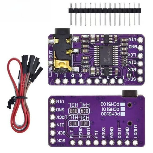 PCM5102 Digital Audio Stereo Digital-to-Analog Converter DAC Decoder Board Module, Decoder I2S IIS