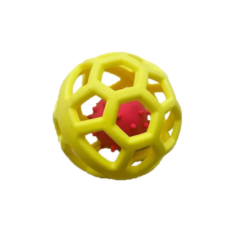 2pcs Hollow Out Ball Puppy Toy Plastic Rubber Ball Horse Pet Grinding Teeth Training Hay Ball  Sniffing Ball Accessories Dog Toy