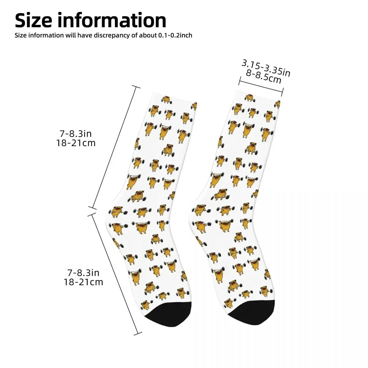 Clean And Jerks Pug Socks Harajuku calze Super morbide calze lunghe per tutte le stagioni accessori per regali Unisex