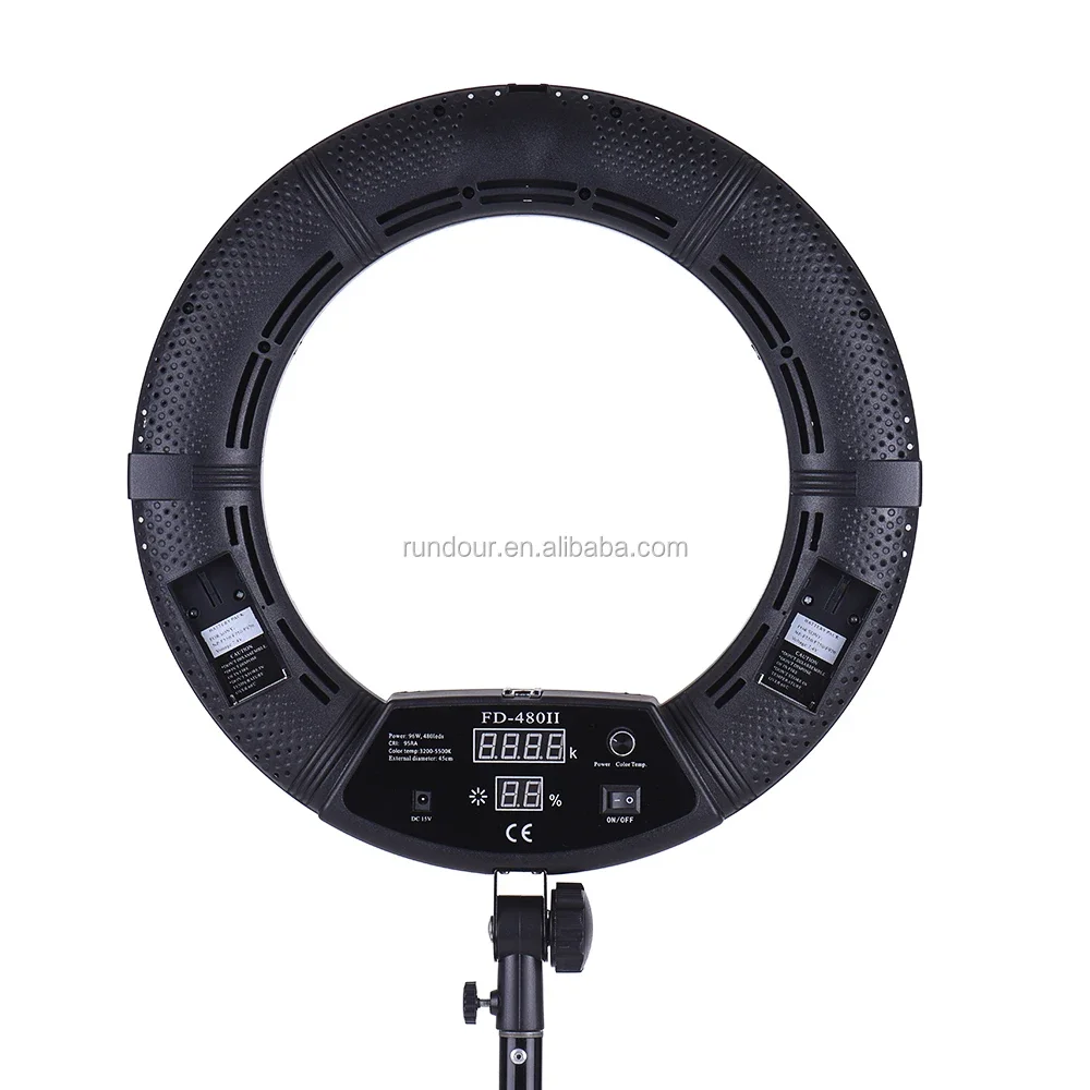 

2026 2018 18inch photography ring light with Bi color temperature stepless dimming brightness FD/FE 480 led light ring lamp