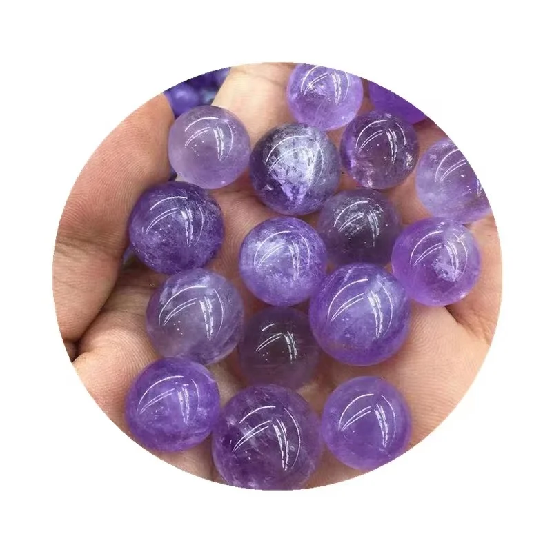 Natural Mini Amethyst Sphere Crystal Quartz Ball 12mm-15mm for Gift Healing Meditation