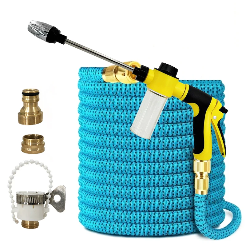 Hochdruck-Schaumkanone, robustes, einziehbares Gartenwasserschlauch-Set, magischer Wasserschlauch, geeignet für Autowäsche und Gartengeräte