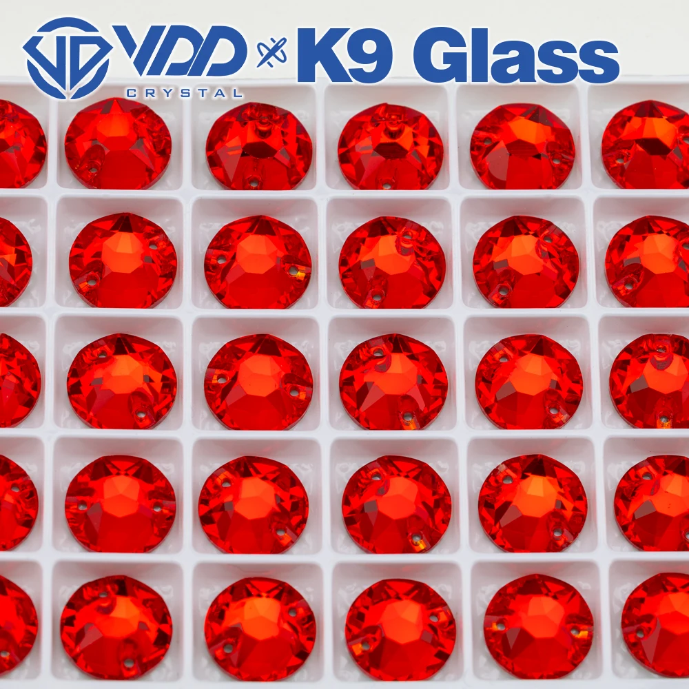 VDD S109 Siam 8 Große 8 Kleine Hochwertige K9 Glas-Aufnäher-Strasssteine, Kristall-Flachsteine zum Aufnähen für Kleidungsdekorationen – Detail 5
