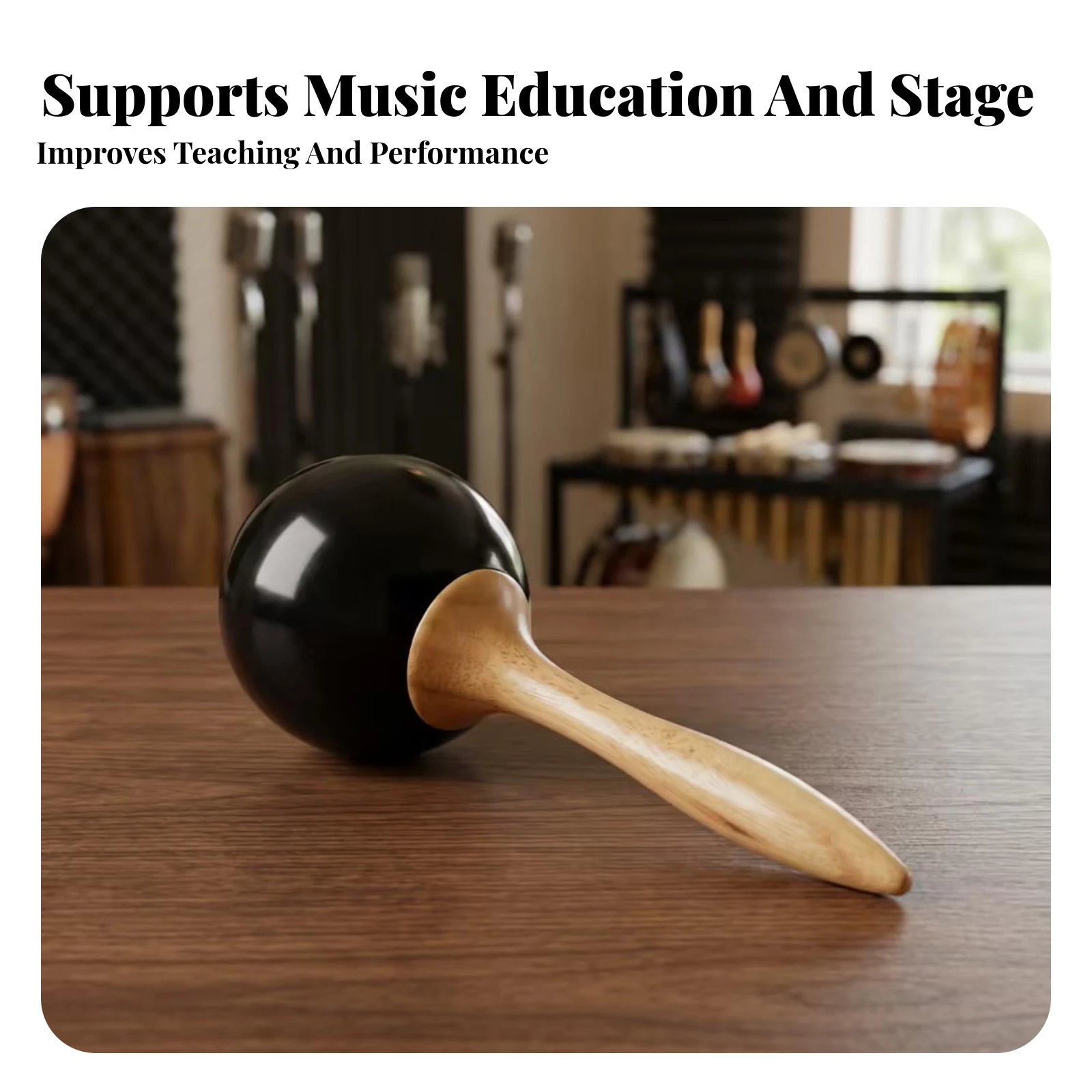Maraca de mano negra, maraca de percusión, ideal para principiantes