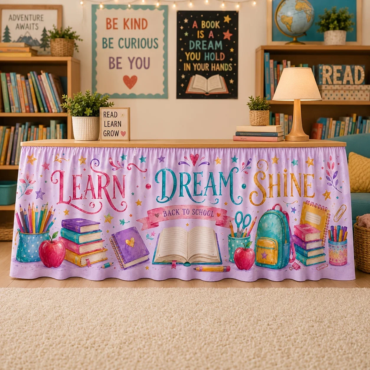 Party table skirt, 1-piece set, featuring the 