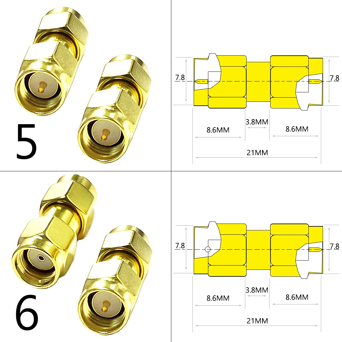 Dexmrtic 1Pc Sma Mannelijk/Vrouwelijk Rf Coax Adapter Connector Rechte Rechte Hoek T Type Splitter Goudplated Nieuwe Groothandel