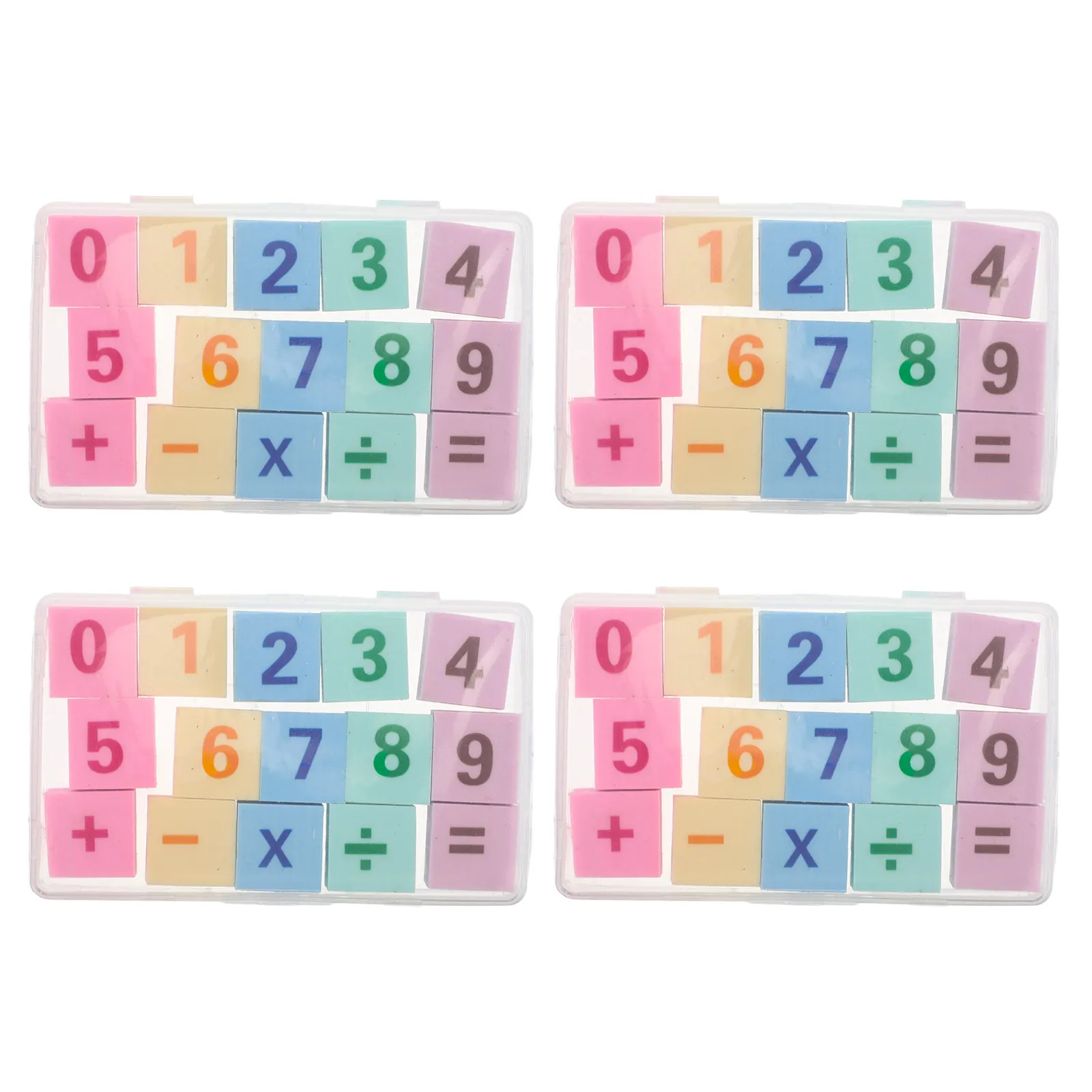 

60Pcs Fun Erasers for Kids Sturdy Puzzle Math Game Pencil Erasers Bulk Use in Classroom Treasure Boxes Back to School Party