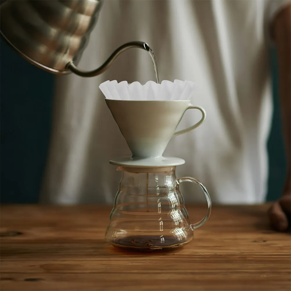 100Pcs Basket Coffee Filter Paper Drip Type Coffee Filters Disposable Filter Cups for Espresso and Home Brewing
