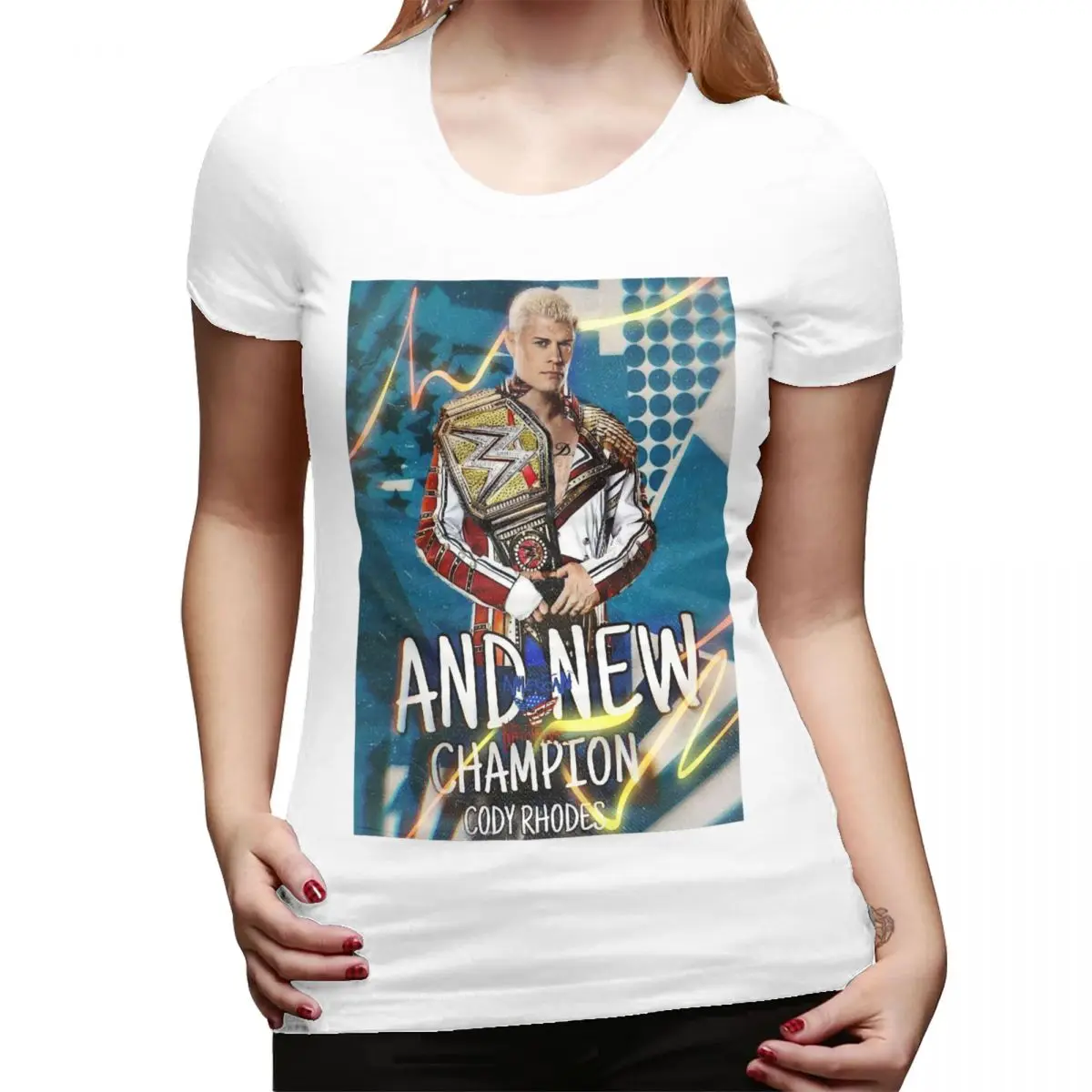 

Футболка In The Ring Cody Rhodes American Nightmare для женщин, уличная одежда с круглым вырезом, футболки, женские футболки, короткая одежда, топы