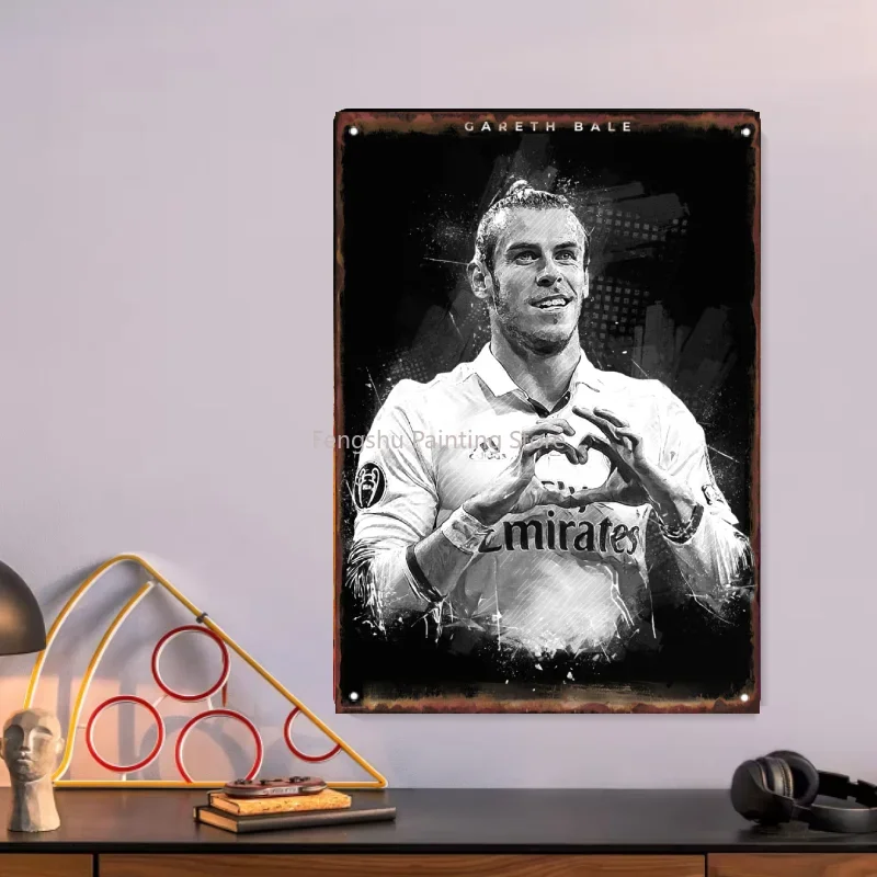 Gareth Bale profess football Vintage Poster Wall Mural Art Painting Metal Tin Sign Decor Retro Living Room motorcycle Garage