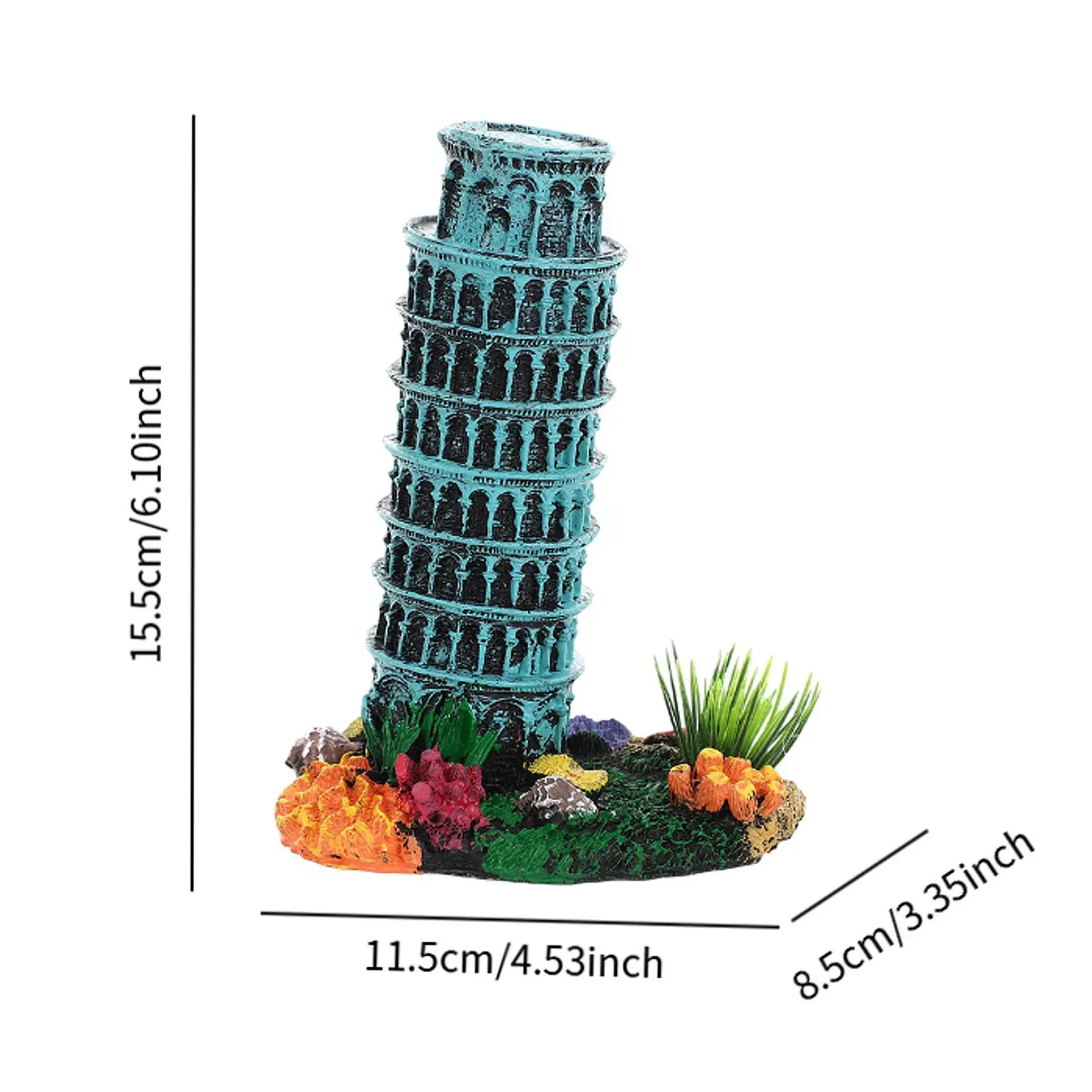 Ornement de paysage d'aquarium, décor de paysage précieux de poisson, disposition de décor britannique, jouet de collection, modèle de tour LeDIY