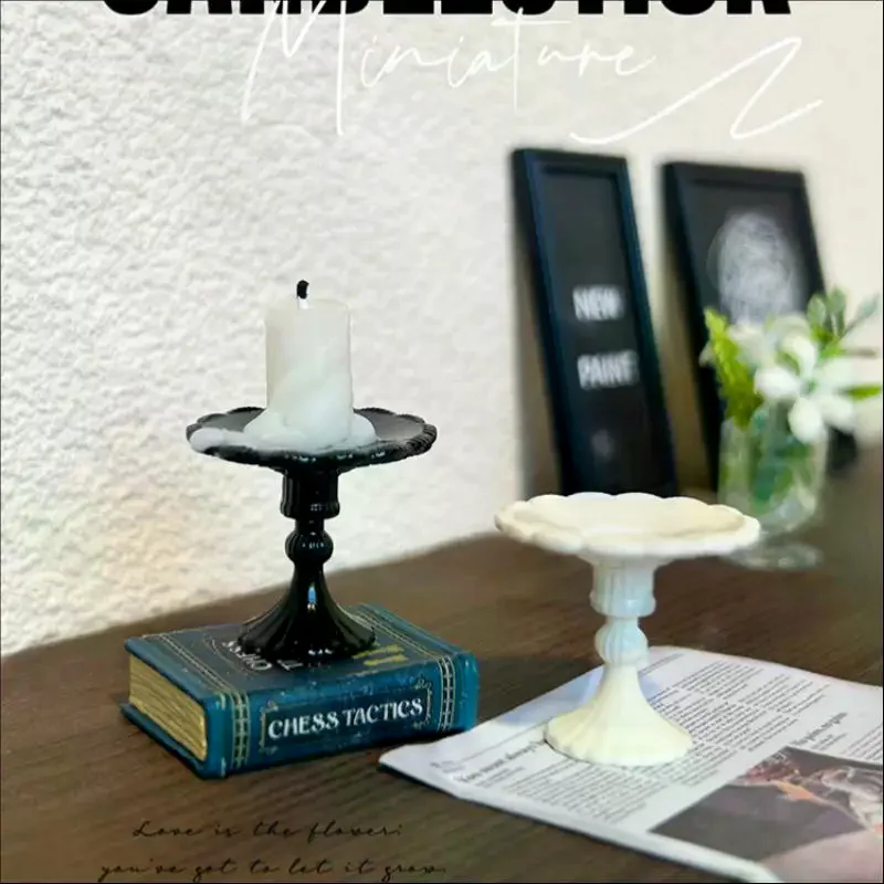 Mini Cake Stand Retro Candlestick Tray Ornament 1/12 Dollhouse Decor Display Rack Model Dollhouse DIY Scene  Props