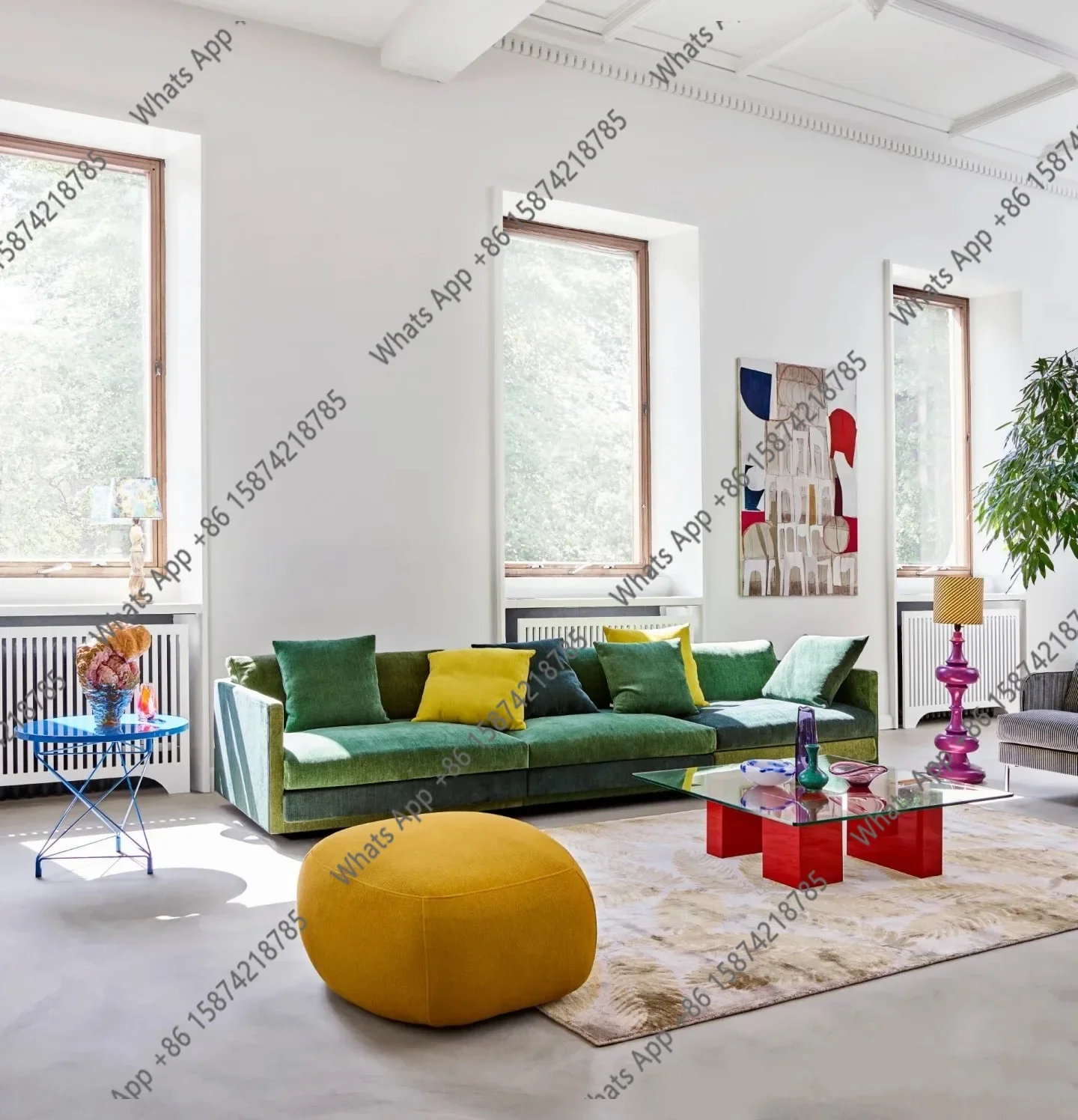 J Nordic Inspired Design Color Matching Combination Fabric Multi-color Module Sofa Niche Art Sofa