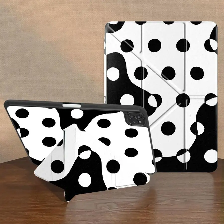 With Pen Slot Cover Tablet Case For iPad 9th Mini 7 6 5 11th 10th Gen Pro M4 13 2025 2026 Air 8 M2 M3 3 12th Color Polka Dot