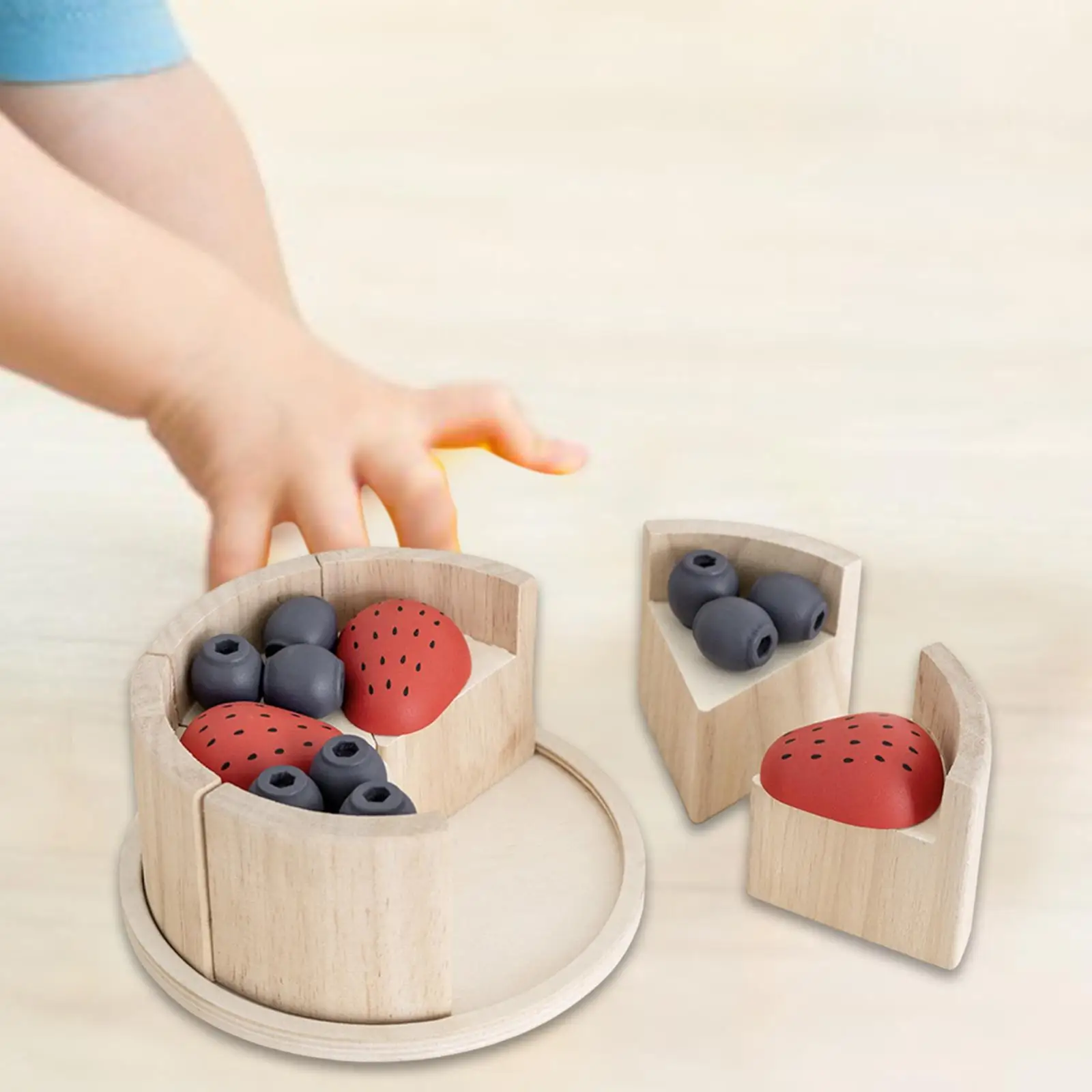 

Pretend Play Food Kids Kitchen Playset Fake Cake Wood Educational Learning Toy Role Play for Age 3 4 5 6
