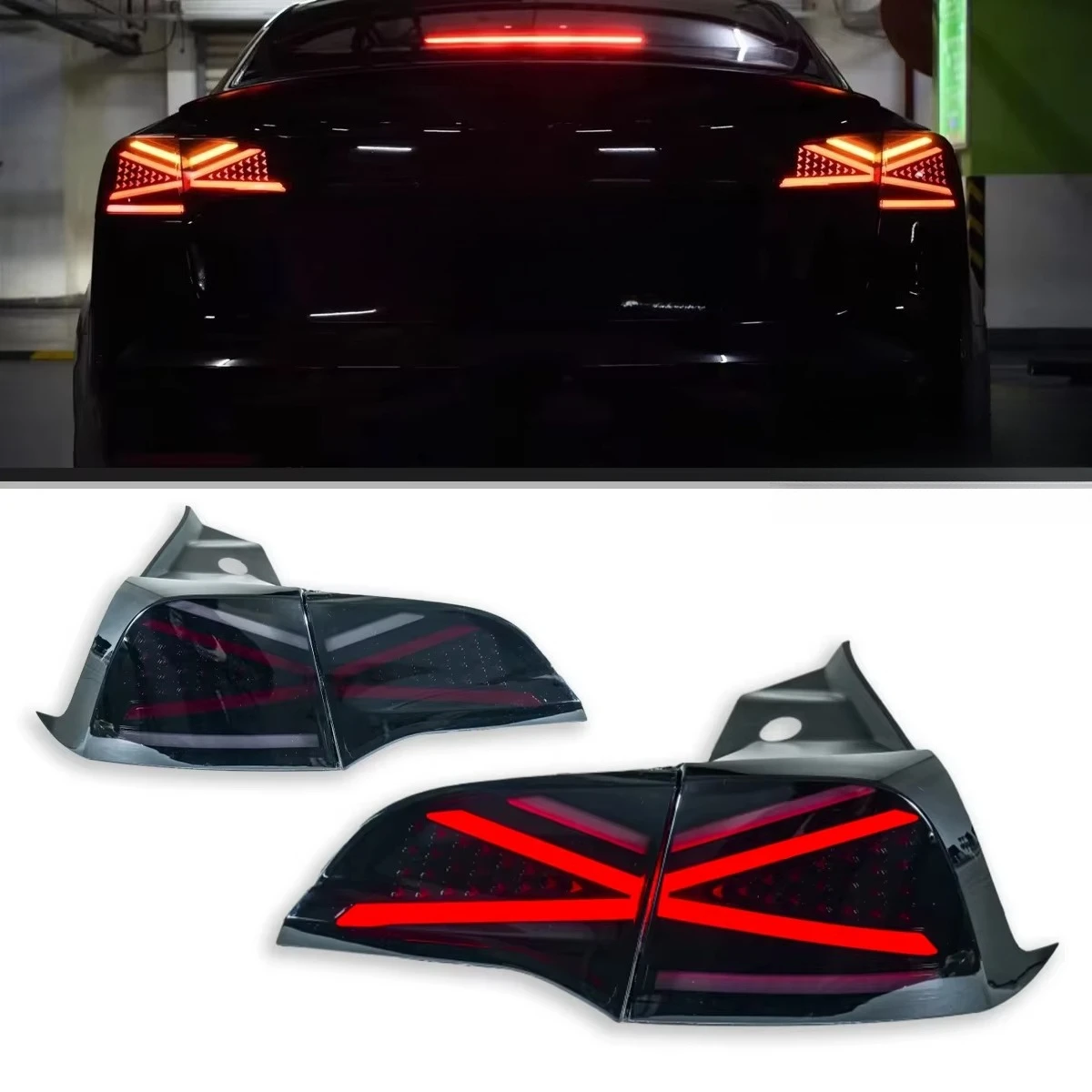 XDS الأكثر مبيعا 2 قطعة أضواء LED السيارة الذيل ضوء الجمعية لنموذج 3 / Y لمبة خلفية اكسسوارات السيارات بدوره متتابع