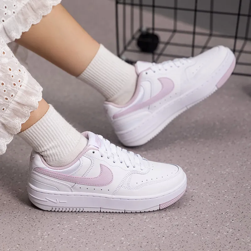 Zapatillas Nike de skate de caña baja para mujer DX9176-124, parte superior de cuero, entresuela de espuma transpirable, suela de goma, zapatillas deportivas casuales para uso diario.