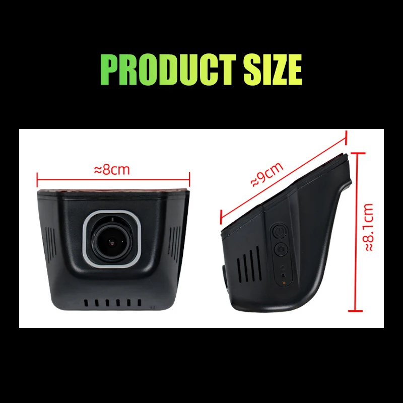 Dashcam DVR WIFI 2K HD Driving Recorder Night Vision Hidden Type 170° Wide-Angle Auto Universal Camera Recorder Car Camera