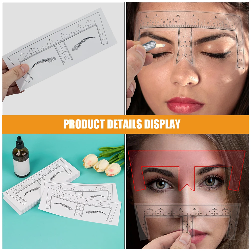 

10Pcs Ruler Stencil High Flexibility Lightweight Portable Makeup Tool for Symmetrical Brows Shaping Guide