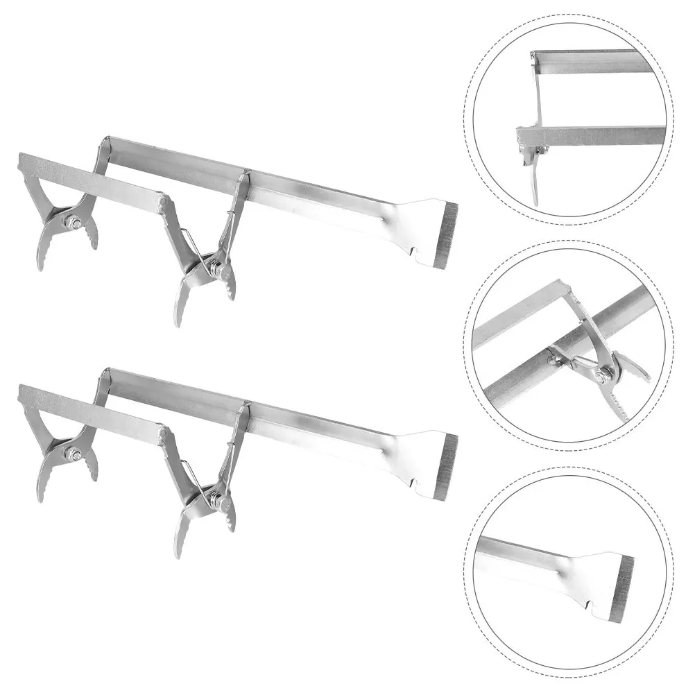 2Pcs Heavy Duty Beehive Frame Gripper Tool with Integrated Scraper Blade Ergonomic Grip for Hive Maintenance Honeycomb Cleaning