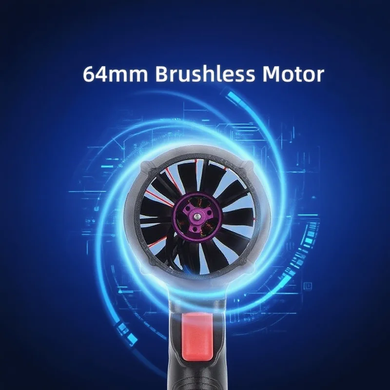 1100W Car Violent Air Blower Powerful Handheld Turbo Jet Fan High Speed 64mm Brushless Motor Thrust 1600g Car Wash Air Gun Dryer