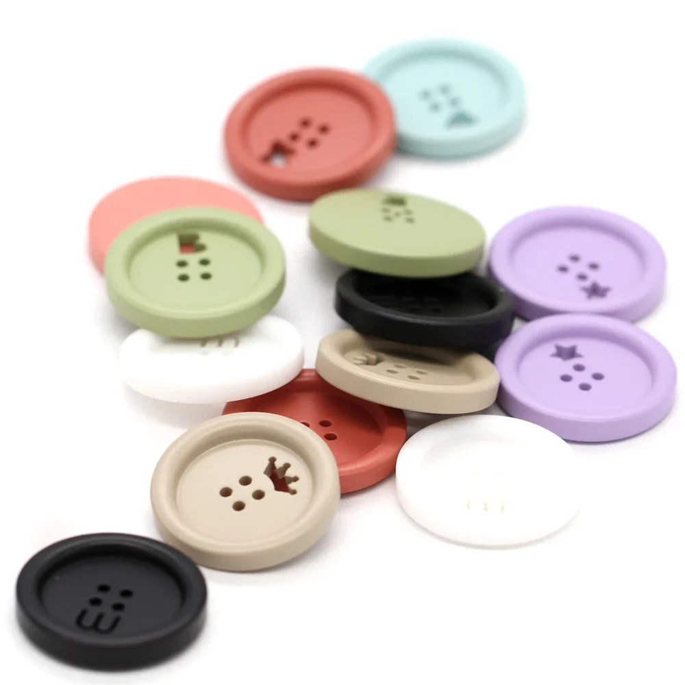 4Holes 15/25mm Round Colorful Resin Buttons For Clothes Cute Women Kid Coat Jacket Handmade Decoration Creative Button Wholesale