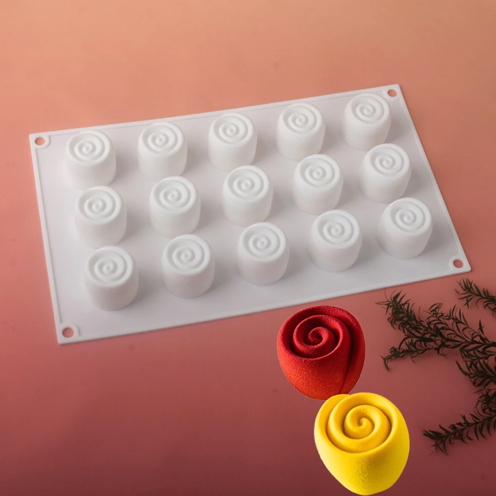 Valentinstag Blume Geformt Mousse Kuchen Form Rose Design Silikon Kuchen Formen Küche Dessert Backen Werkzeuge Kerze Form