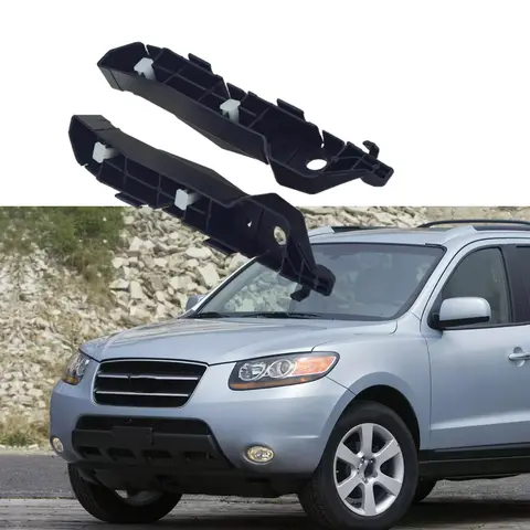 현대 산타페 2007 2008 2009 왼쪽 + 오른쪽 자동차 앞 범퍼 지지 브래킷 리테이너 검정색 플라스틱 86515-2B000 86516-2B000