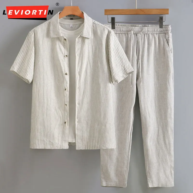 2025 Summer men's Japanese retro loose casual versatile solid color short sleeved suit shirt, comfortable and breathable top