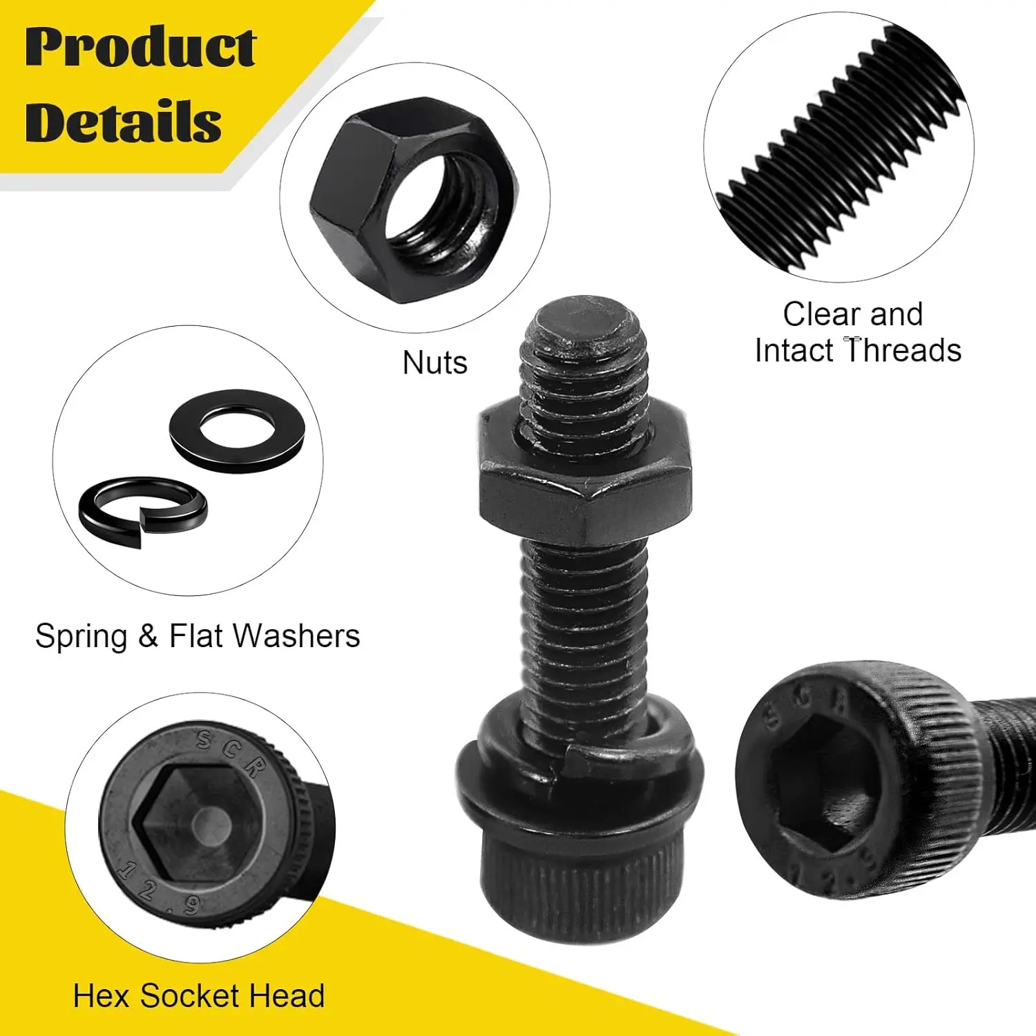 

750 sets of M3 screw combination kits, with diameters of 6/8/10/12/16/20/25/30 millimeters