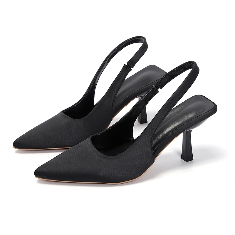Sweet Ladies High Heel Sandals Luxury Designer 2025Summer New Slingback Sandals Pointed Sexy Party Dance Stilettos Zapatos Mujer