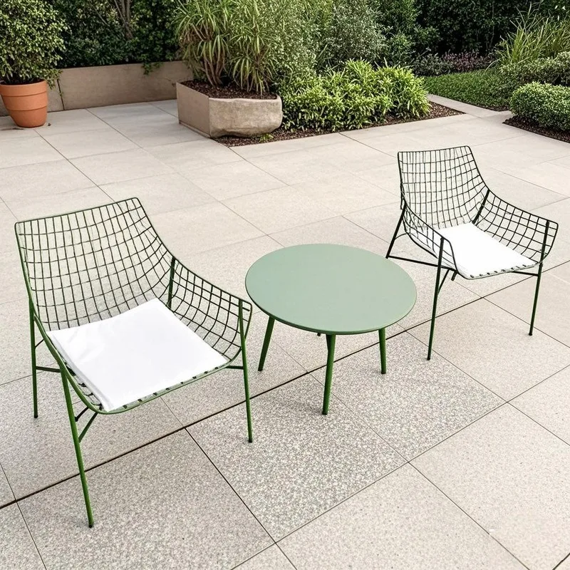 

Комбинация стола и стула на открытом воздухе, простой двор, балкон, встреча для гостей на открытом воздухе, интернет-знаменитости, круглый стол из кованого железа