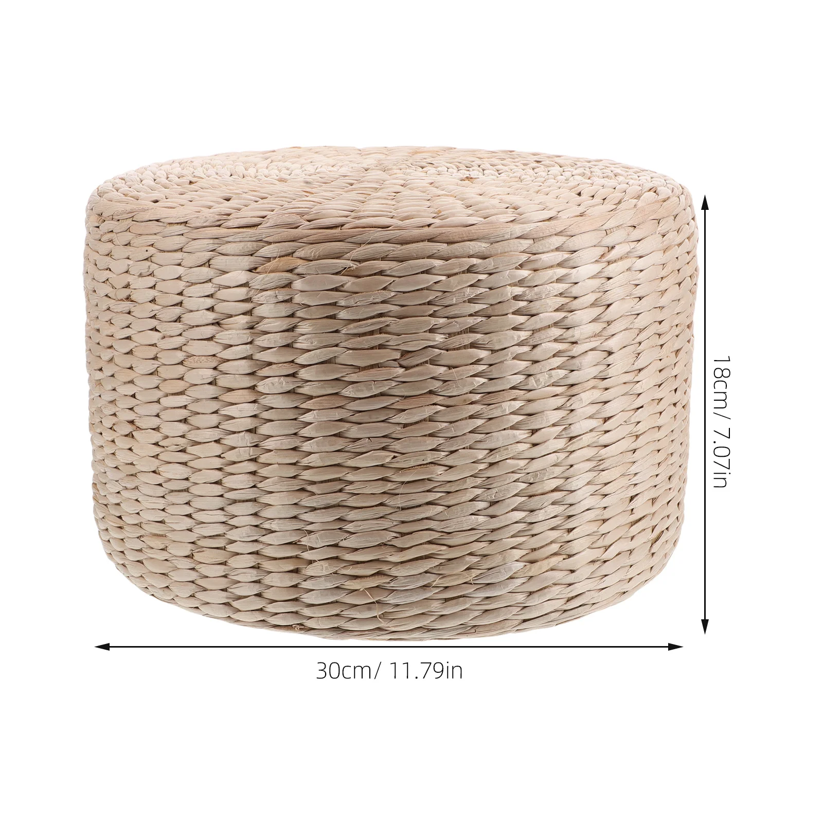 Japanese Style Woven Straw Footstool Kids Round Stool Handmade Lightweight Floor Cushion Yoga Mat Retro Decorative Accent Stool