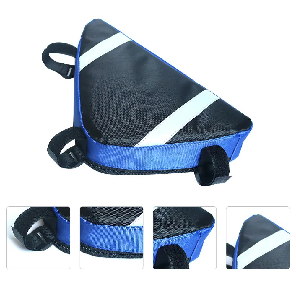 

Bike Triangle Saddle Bag Adjustable Strap Mount Weather Resistant Cycling Storage for Essentials Fit Most Racks Frame Bag