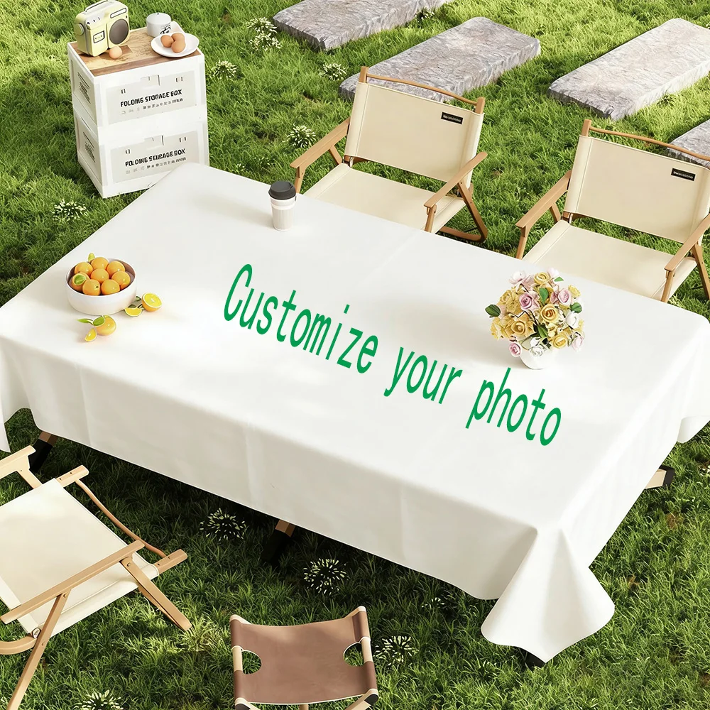 Custom Printed Tablecloth with Personalized Image And Text Unique Pattern Table Cover for Home Dining Party Decor Gift