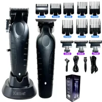 Kemei 2296 Barber Cordless Hair Trimmer 0mm Zero Gapped Carving Clipper Detailer Professional Electric KM-2299 Cutting Machine