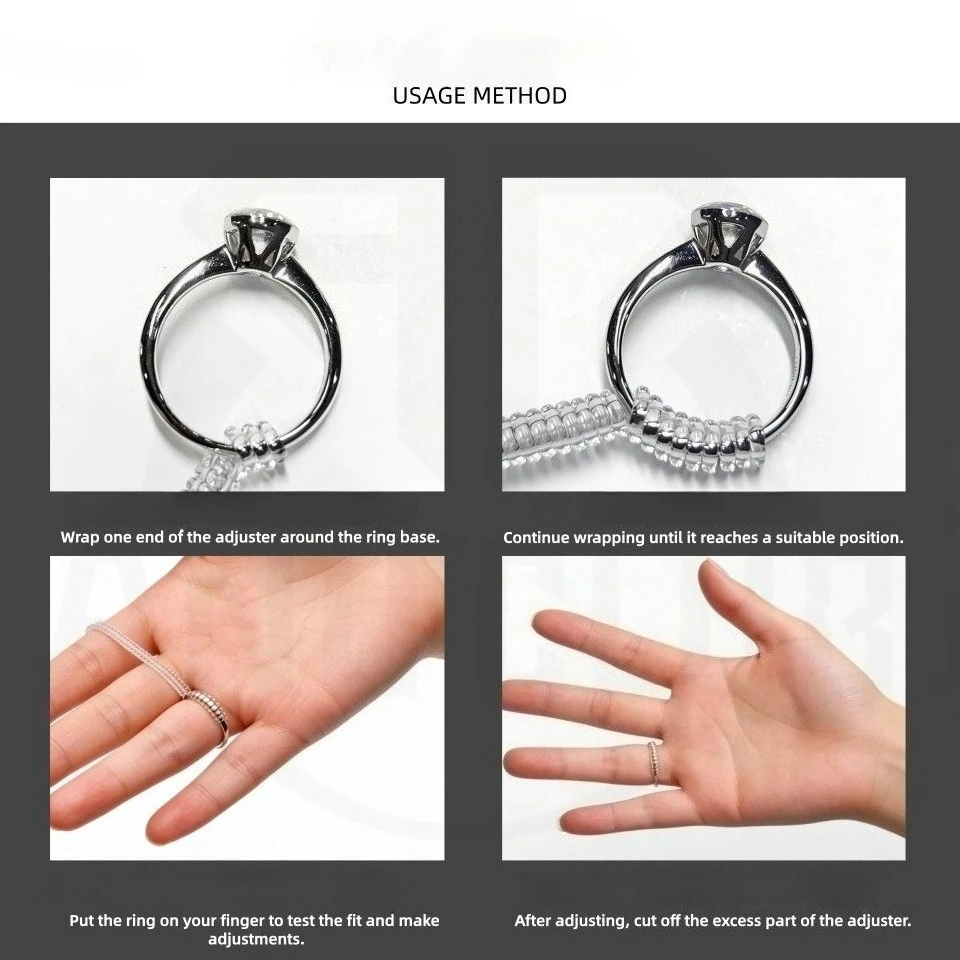 Ring Size Adjuster, Size Reduction Tool, Transparent, Non-Slip, Invisible Ring Cover for Engagement Wedding Jewelry Making