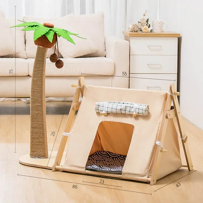Coconut Tree Cat Tent Creative Nest Summer Villa Dog Nest Bed Dog House Cat Tent