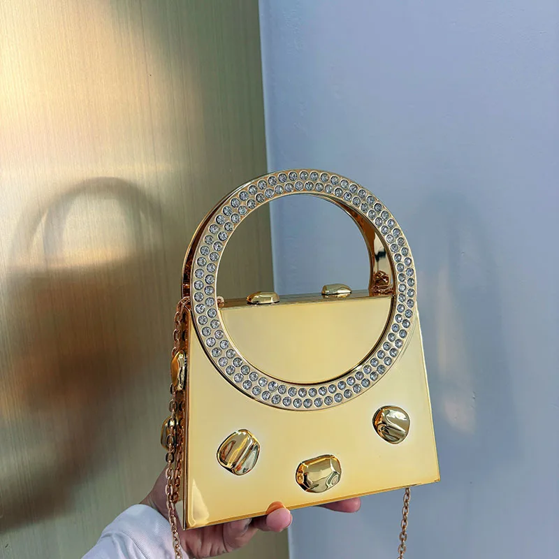 

Candy Color Acrylic Evening Bags for Women Round Handle Diamond Handbag Luxury Party Wedding Purse Clutch Shoulder Crossbody Bag
