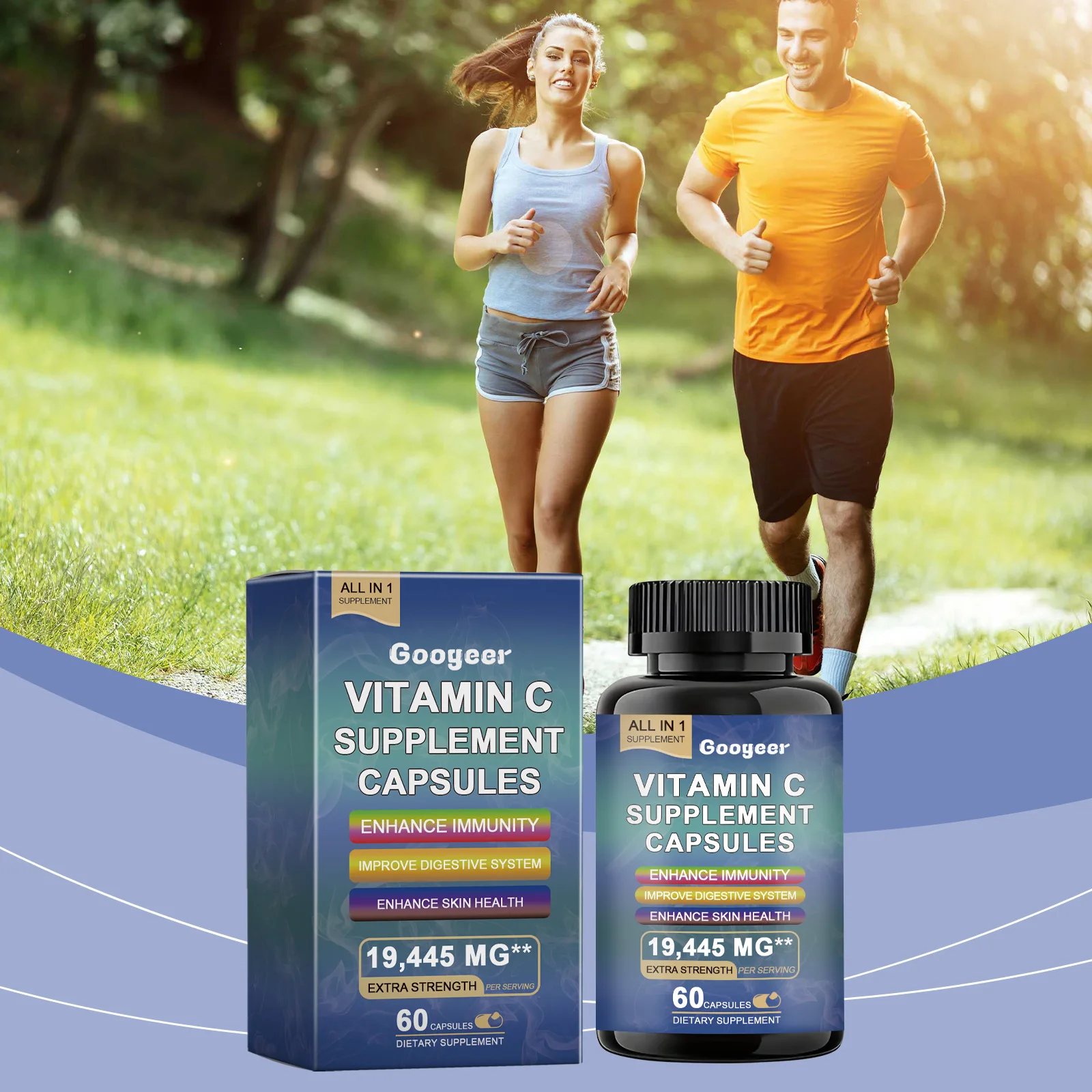 

Vitamin C Supplement 60-300 Capsules Body Health Care Immunity Support