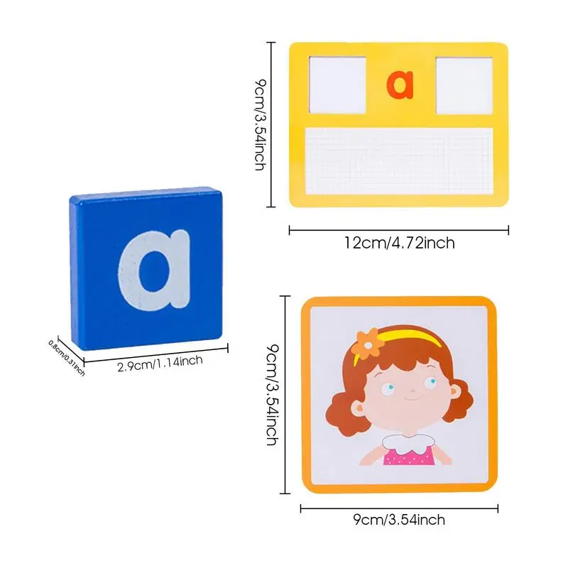 Giochi di ortografia per bambini blocchi di alfabeto in legno apprendimento cognitivo giocattolo educativo Montessori STEM per ragazze e ragazzi