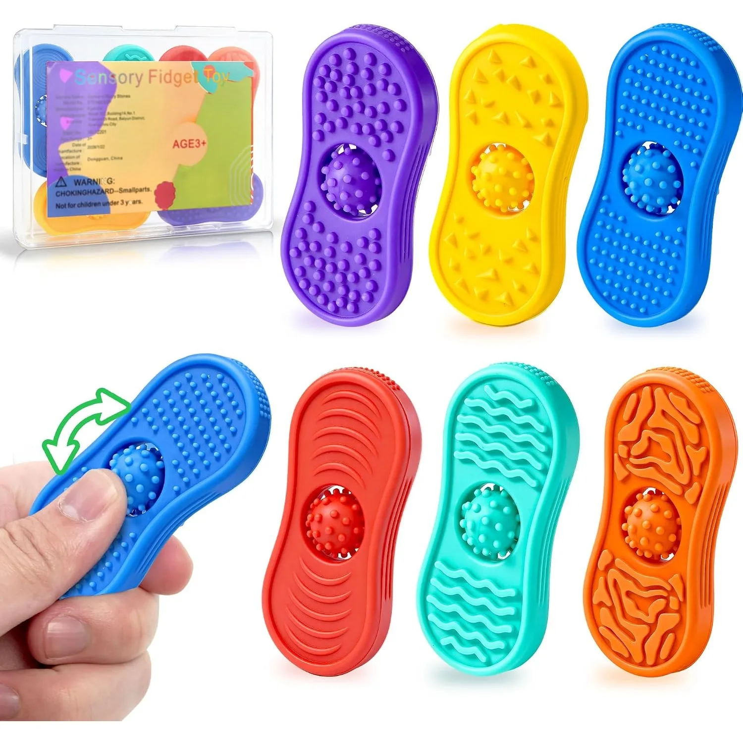 Sensory Fidget Toys 6 Pack Silicone Worry Stones for Autism ADHD Calming Down Quiet Figette