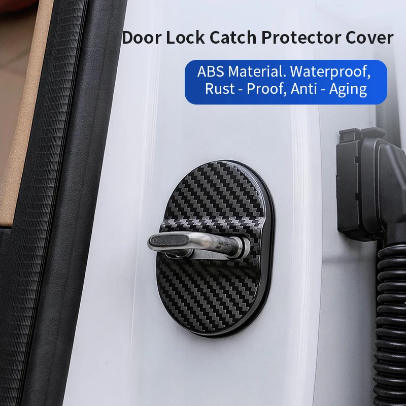 4Pcs/Set Universal Car Door Lock Protective Cover 4Pcs Self-Adhesive Car Decorative Accessories Car Door Lock Anti Rust Sleeve