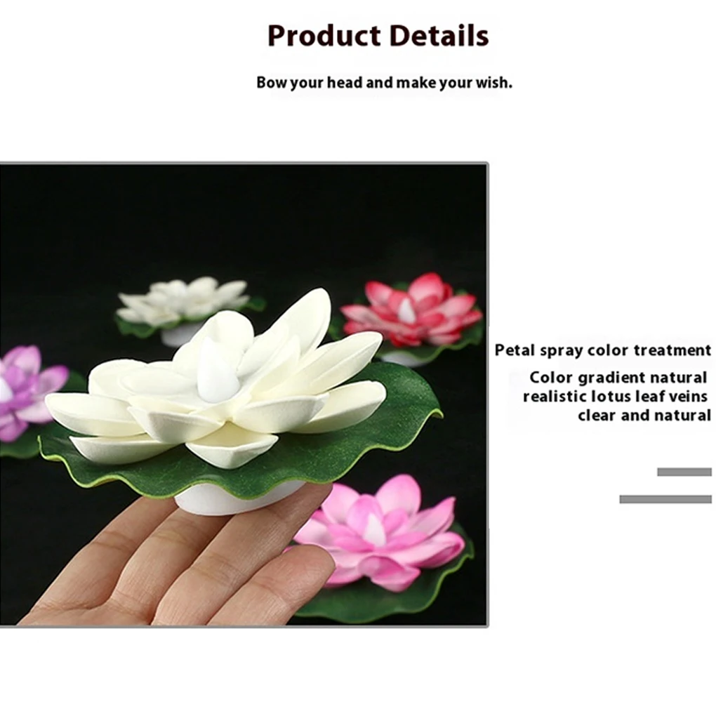 6PCS LED Lotus Night Lamp Floating Water Sensor Flower Lamp Garden Tank Decor Festive Party Accessories Wishing Lotus Light