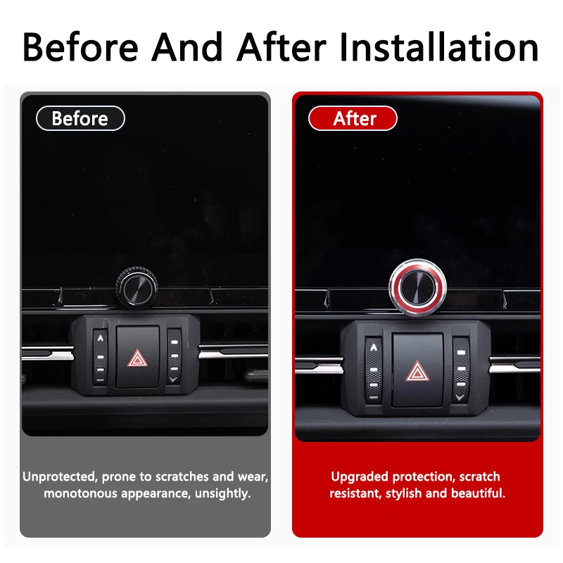 QHCP Car Air Conditioning Knob Decorative Ring Cover Volume Engine Start Stop Switch Sticker Fits For Lexus GX550 2024 Accessory