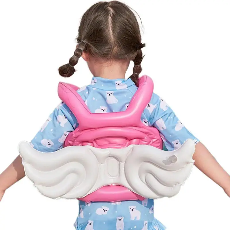 Toddler Swim Vest Inflatable Swim Vest Angel Wing For Swimming Cute Bright Colors Swimming Supplies Foldable Lightweight Swim