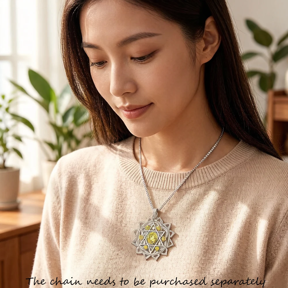 Wisiorek HEART CHAKRA Ornament Brand New Fashion Glam 925 Sterling Silver Jewelry Europe Prezent dla kobiet mężczyzn — zdjęcie 3